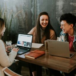 group working around table