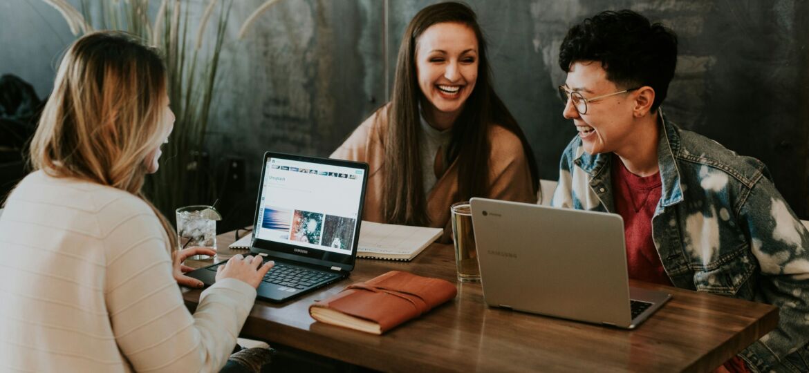 group working around table
